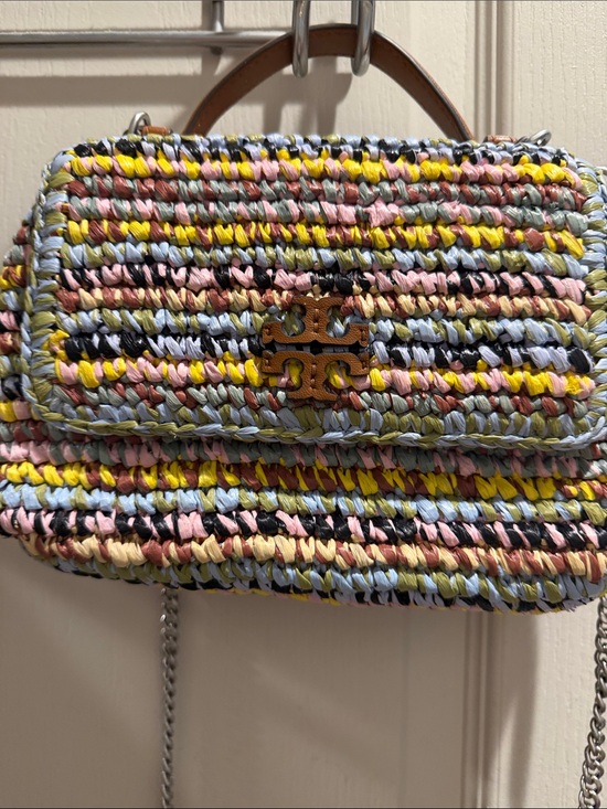Tory Burch Handbags - Tory Burch Pastel Multicolor Woven Raffia Crossbody